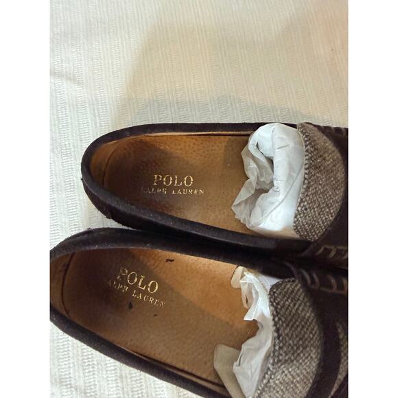 Polo Ralph Lauren Suede Penny Loafers Brown Men’s 10.5D Leather Driving Shoes - Picture 6 of 8